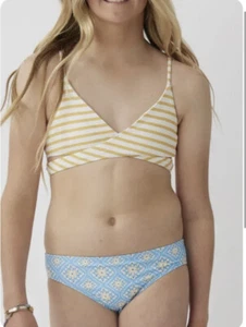 NWT O’Neill Girls Melissa Tile Wrap Top 2 Piece Set Light Blue Size 7 - Picture 1 of 3