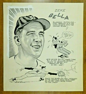 Zeke Bella Detroit Tigers disegno originale pubblicato di Bob Bowie 14x15,5 - Foto 1 di 3