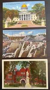 Lot 3 Vintage Color Postcards - High Schools & University Barre, Burlington VT - Picture 1 of 5