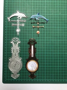 4-teiliges dekoratives Barometer & Delfin Wetterfahne Stanz-Sets - 15,7 x 5,6 cm - Bild 1 von 4