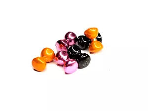 MESSING DUMBELL AUGEN - SCHWARZ - ORANGE - PINK - 4,8 mm - 10 Stck. - Fliegenbindematerial - Bild 1 von 7