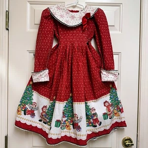 Daisy Kingdom 80's Dress Red Raggedy Ann Christmas Cottage Holiday VTG Child 5 - Picture 1 of 24