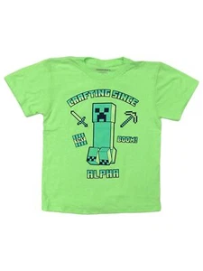 Minecraft Boys Green Short Sleeve Crafting Since Alpha Tee Shirt Medium (8) - Picture 1 of 1