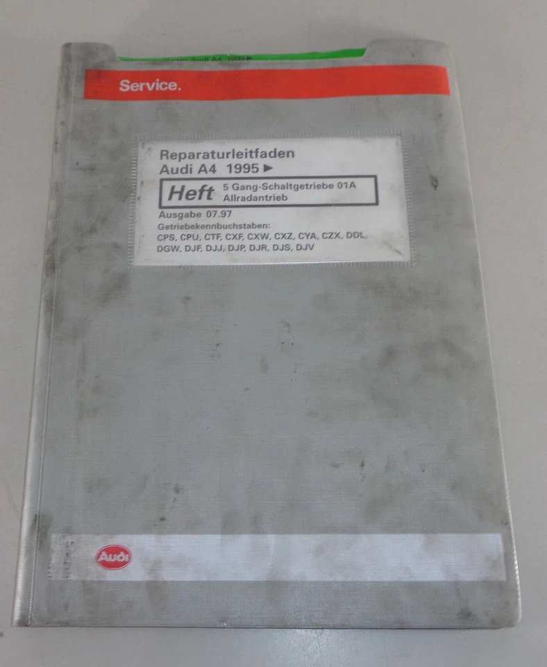 Manual De Taller / Guía De Reparación Audi A4 Transmisión Manual 01A De 07/1997 - Imagen 1 de 1