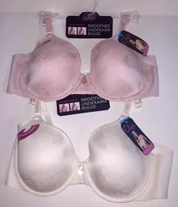 Olga Underwire Contour T-Shirt Bra No Side Effects 2561 Ivory Pink Full Coverage - Picture 1 of 12