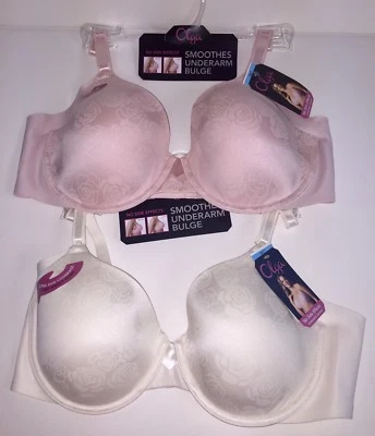 Olga Underwire Contour T-Shirt Bra No Side Effects 2561 Ivory Pink Full Coverage - Image 1 of 4