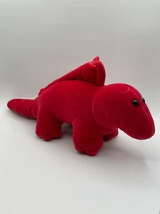 Manhattan Toy Company Year? Red Stegosaurus Dinosaur 17" Plush Rare Vintage Dino - Picture 1 of 11