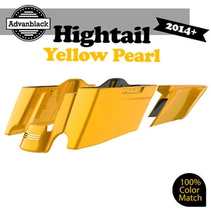 CVO Tapered Extended Stretched Saddlebags Fit Harley 2014+ HIGHTAIL YELLOW PEARL - Picture 1 of 19