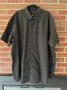 Shaquille O’Neal Black Polka Dot Button Up Shirt Size 3XLT Big Tall - Picture 1 of 10