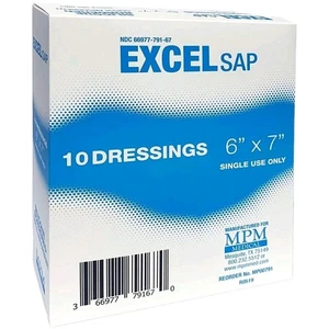 Lote 3 Aderezos Excel SAP MPM 6X7" Super Absorbentes con Borde Silicona, Caja de 10 EA - Imagen 1 de 1