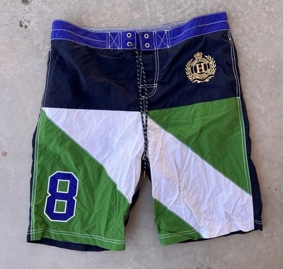 Vintage Tommy Hilfiger Swim Trunks Size Large Color Block Shorts Crest #8 - Image 1 of 4