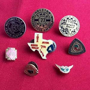 Group Lot Of 8 Vintage Motorcycle Related Pins - Picture 1 of 10