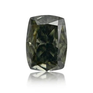 Cojín de diamantes sueltos naturales verde oscuro de lujo de 0,17 quilates certificado SI1 GIA - Imagen 1 de 7