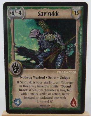 WARLORD Saga of the Storm CCG Nothrog Character Card SAV'RUKK 126/158 - Image 1 of 2