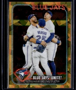 BLUE JAYS UNITE!: OUTFIELD HUG BECOMES STAPLE OF VICTORY 2024 TOPPS CHROME - Picture 1 of 2