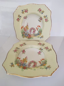 Antique Royal Windsor Large Soup/Salad Bowls(2) Patt. 1068 Wisteria/Garden - Bild 1 von 11