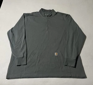 Carhartt Mens 4XL Relaxed Fit Heavyweight 1/4 Zip Thermal Shirt Green - Picture 1 of 9