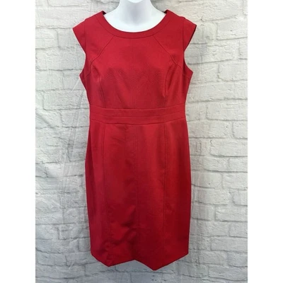 Vestido BHS Shift Brillante Rojo Manga Gorra Talla 14 Pequeña Carrera Inteligente Corpcore Trabajo Foto 1 de 4