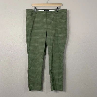 Banana Republic Women’s Sloan Green White Polka Dot Size 16 High Rise Pants - Image 1 of 4