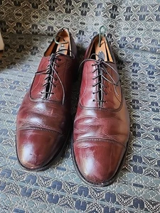 Allen Edmonds Park Avenue Cap Toe Oxford Leather Shoes 13D Burgundy USA - Picture 1 of 15