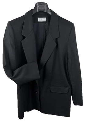 Vintage Alfred Dunner Women’s Blazer 14 Classic Black Preppy 100% Wool Office - Image 1 of 4