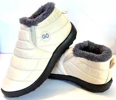 Bota de invierno cómoda sin cordones impermeable forrada de piel "GO" para mujer talla 39 (EE. UU. 7) NUEVA Foto 1 de 4