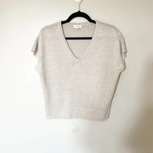Kinross linen knit v neck top vest women’s medium quiet luxury - Picture 1 of 7