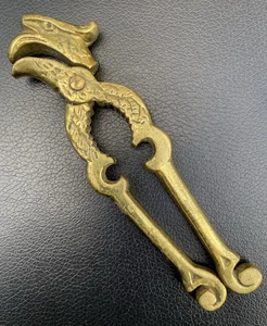 Vintage Solid Brass Chicken/Rooster/Griffin NUT CRACKER bottle opener ornate - Picture 1 of 9