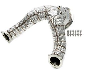 TA Technix Edelstahl-Downpipe Hitzeschild 200 Zeller Sport-Kat für Audi S4 S5 B9 - Afbeelding 1 van 2
