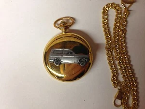 Reliant Kitten Estate ref204 pewter effect car on a Gold Quartz Pocket Watch - Picture 1 of 1