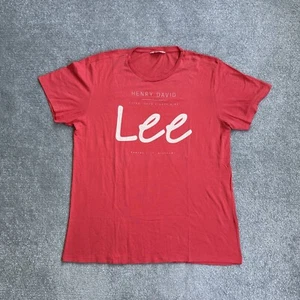 LEE Herren Retro T-Shirt Kurzarm Extra Large Slim Fit Logo 18312 Rot - Bild 1 von 8