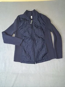 Croft & Barrow Women's Quilted & Ribbed Blue Jacket Petite Medium - Picture 1 of 6