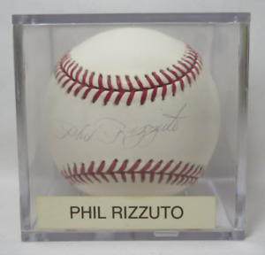 Phil Rizzuto Signed Autographed Official Baseball HOF With JSA COA & Holder