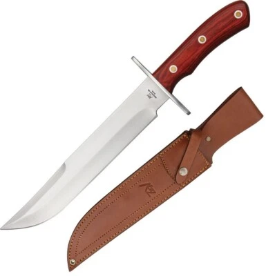 Cuchillo fijo Katz Alamo 10" XT-75 acero Bowie hoja espiga completa mango de madera de cerezo Foto 1 de 3