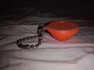 Vintage Tupperware Bowl Purse Pill Box Keychain Bright Orange With Lid - Picture 1 of 6