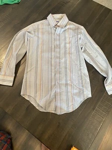 Vintage JC Penny The Fox USA Made Youth Striped Button Up Shirt Medium - Picture 1 of 5