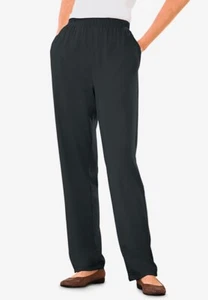 SOFT WOMEN WITHIN KNIT PULL ON PANTS PLUS SIZE 1X PETITE 22 24 GRAY STRAIGHT LEG - Picture 1 of 1