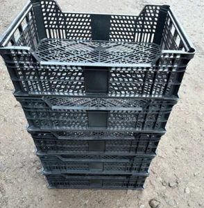 5 x Handy size Small Black Storage Crates - Picture 1 of 4