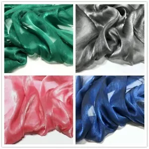 Tessuto rete crepe ghiaccio organza lucido glitter scintillante abito cucito tenda bordo drappeggio - Foto 1 di 27