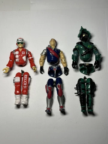 GI Joe Vintage 1980s Parts Lot Broke Figures- Night Viper, Tomax, Lifeline ARAH Cover