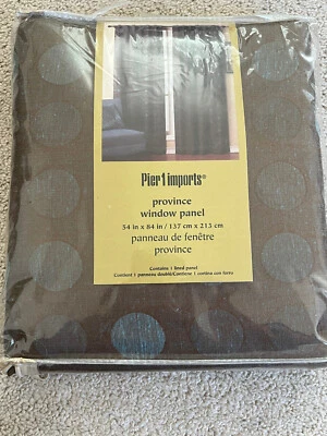 Panel Cortina Ventana Lunares Azul Marrón Imports Province 54"x84" Forrado Pier 1 Imports Foto 1 de 3