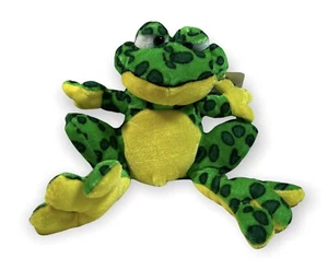 Toy Factory Frog 9” Plush Stuffed Animal Green & Yellow 2005 - Picture 1 of 9