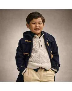 Polo Ralph Lauren Cable Wool & Cashmere Mock Neck Sweater Little Boys' 2 Cream - Picture 1 of 17