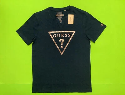 GUESS Los Angeles Men’s Short Sleeve T-Shirt Size SMALL Blue w/Silver Cotton - Image 1 of 4