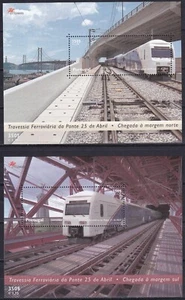 Portugal 1999 Yvert SS 158/59 Trains Railways Bridges Architecture MNH VF - Picture 1 of 1