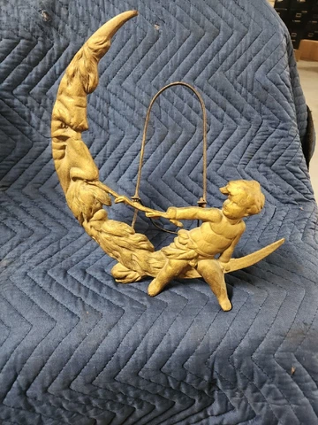 Vintage Victorian 1890s Art Deco Mirror Boy On The Moon Cover