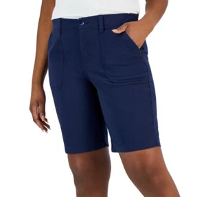 Karen Scott Damengröße 8 Bermuda Shorts unerschrocken blau Stretch Taillentaschen - Bild 1 von 10