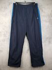 Adidas Track Pants Men's XL Navy Blue Mesh Lined Basketball Ankle Zip Baggy