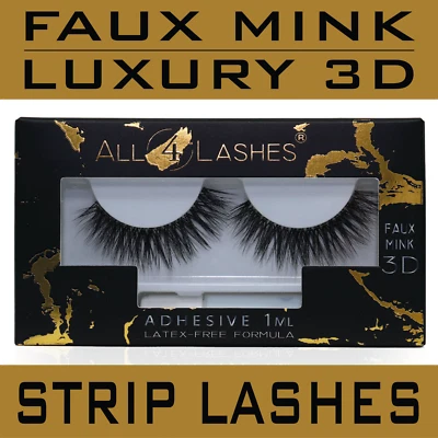 ALL4LASHES LONDON CHICK KUNST MINK 3D Luxus Streifen Wimpern Volumen Wimpernverlängerungen Wispy