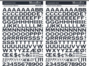 MECANORMA Rub-on Transfer Lettering 536.48 CN #790 COPPERPLATE BOLD 15mm - Picture 1 of 2
